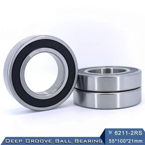 Deep Groove Ball Bearing 6211 2RS ABEC3 55x100x21 Mm For Electric Power Tools chrome steel sealed