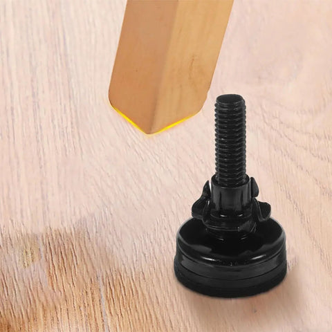 Heavy Duty Adjustable Furniture Leveler Feet Set Of 6 In Carbon Steel With Anti Slip Pads And T Shaped Nuts For Height Adjustment Perfect For Leveling Tables Desks Workbenches And Other Furniture, close-up