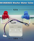Washer Water Inlet Valve Replacement For Front Load And Top Load Machines Easy Install Balances Cold And Hot Water Controls Water Level And Drainage Compatible With Kenmore And Other Major Brands, 9.3 x 6.6 x 3.8 in