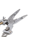Heavy Hitter Multifunctional Wire Stripper With Crimper Cutter And Non Contact Voltage Tester pliers close-up view showing tool features.