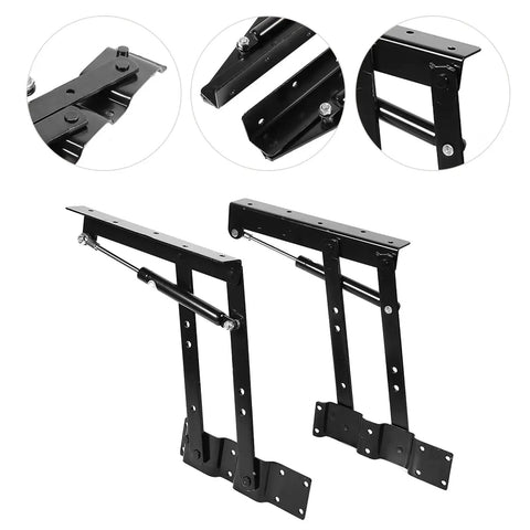 Heavy Duty Lift Up Coffee Table Mechanism With Hydraulic Hinges 2 Pack, rust-resistant steel frame, close-up view