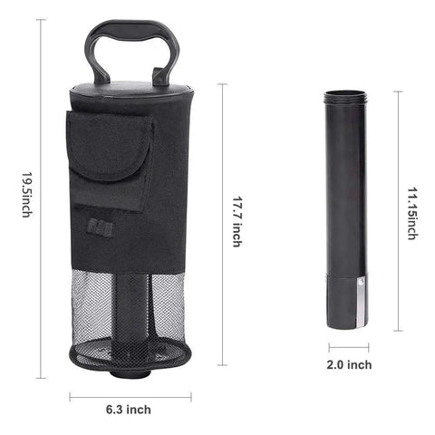 Top Golf Ball Collector Shag Bag Holds About 75 Balls With Detachable Retriever Tube And Nylon Storage Bag Black