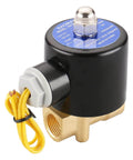 Three Eighths Inch Brass Electric Solenoid Valve 12 Volt DC Normally Closed For Water And Air Lines Direct Acting Wet Armature Design