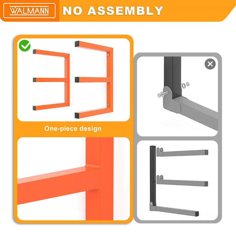 Garage Wall Mounted Lumber Storage Rack For Woodworking Shop Overhead Heavy Duty One Piece Design Keeps Lumber Off The Floor