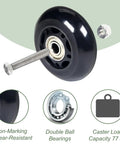 Heavy Duty 2.5 Inch PU Caster Wheels For Exercise Bike And Treadmill Transport Smooth Silent Rolling Casters with double ball bearings.