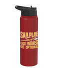Insulated Stainless Steel Water Bottle For Sailplane Pilots And Glider Enthusiasts, red design, ideal for aviation nerds