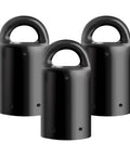Three Pack Heavy Duty Neodymium Magnet Set Anti Rust Holds Up To 12 Lbs Perfect For Stud Finder Key Organizer Indoor Outdoor Use Black With Key Ring Ultra Strong Magnetic Hardware For Home Shop And Garage
