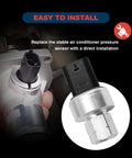 Close-up view of AC Pressure Transducer Switch Replacement Sensor For Isuzu Hombre 1996 1998 Oldsmobile Firenza 1987 Chevy Astro 1989 2000 Pontiac Sunbird 1987 1992 Easy Install Quick Fit And Other Compatible Models OE 68156982AA in a direct installation context, showcasing plug and wiring.