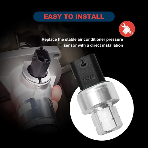 Close-up view of AC Pressure Transducer Switch Replacement Sensor For Isuzu Hombre 1996 1998 Oldsmobile Firenza 1987 Chevy Astro 1989 2000 Pontiac Sunbird 1987 1992 Easy Install Quick Fit And Other Compatible Models OE 68156982AA in a direct installation context, showcasing plug and wiring.