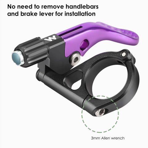 Dropper Post Lever For Mountain And Road Bikes Adjustable Seatpost Remote For 22.2mm Handlebars Ergonomic Design in black and purple
