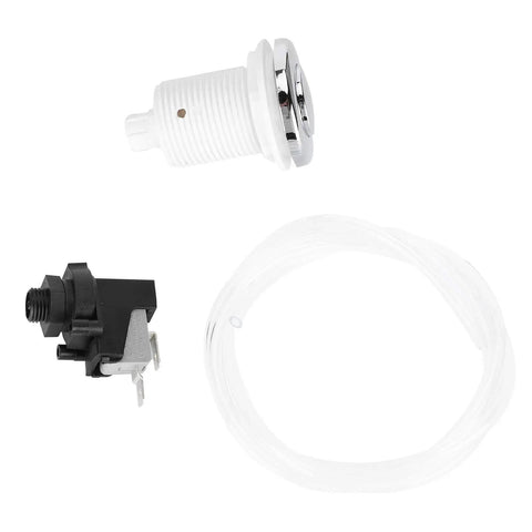 Easy Install 250V Spa Pool Push Air Button Switch Kit For Home Use, No Fuss Pneumatic Control, On And Off, Durable Stainless Steel Body, 1m Hose