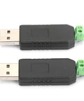 Usb To Rs485 Converter Adapter With Usb Powered Design No External Power Required Real Time Data Read And Write For Monitoring And PTZ Control Led Display Compatible With Linux XP Vista Ideal For Industrial And Security Systems showing two units side by side, black finish.