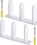 2 Pack Sliding Closet Door Floor Guide For 1-3/8 Inch Thick Doors, Universal ABS Plastic Floor Guides With 4 Screws, White