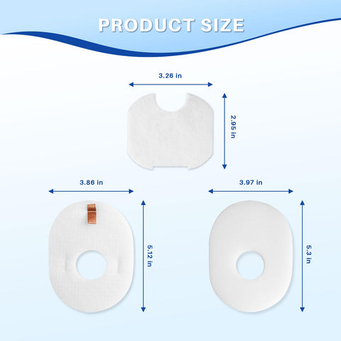 Dimensions of 4 Pack Filter Replacement For Rocket Vacuum HV300 HV301 HV300W HV302 HV305 HV310 UV450 Foam And Felt Filter Kit