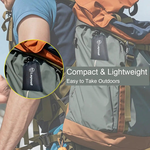 Hiker's backpack with Ultralight 55x39 Inch Waterproof Pocket Picnic Blanket Foldable And Compact For Camping Festivals Beach Hiking Backpacking