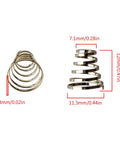 10 Pack Bike Wheel Quick Release Spring Skewers stainless steel dimensions 0.4mm thickness, 12mm height, 11.3mm diameter