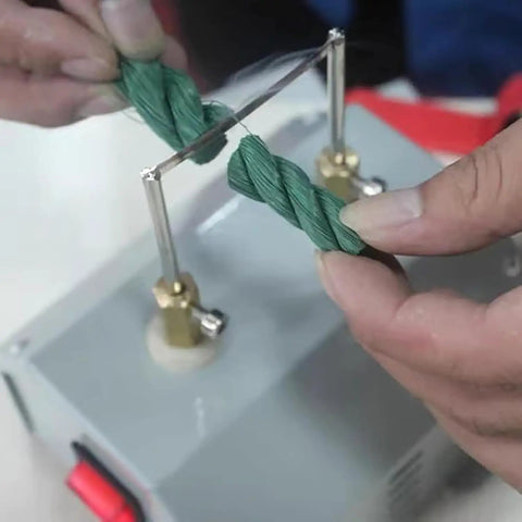 Compact Electric Rope Cutter For Webbing And Fabric Fast One Click Cutting And Sealing Hot Knife Tool cuts green rope