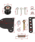 Rock Solid Chain Tensioner Spring Kit For Stroke Engine Electric Bikes And Motocross With Adjustable Roller Accessory To Stop Loopy Chains And Keep Your Ride Smooth For Long Hauls Without Hassles., black metal chain tensioner kit parts with 36mm roller, M6/M8 bolts and spring
