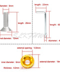 6063 T6 Hard Aluminum Fender Washer Set, CNC Machined with size dimensions, showing screw, hex key, and washer details