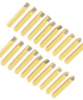 20-piece 1/4-inch carbide-tipped lathe cutter tool set with yellow shanks for metal turning, boring and chamfering.