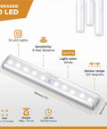 Motion Activated Cordless Under Cabinet Lighting Kit Battery Powered LED Strip Light Bar Stick On Wireless Indoor Lights