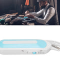 Heavy Duty Cordless Electric Scissors With Comfort Grip And Razor Sharp Metal Blade Slice Through Leather Fabric And Cardstock Like Butter Lightweight Tool For Weekend Crafting Projects, showing ergonomic grip.