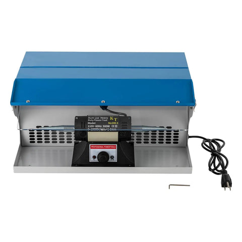 Back view of Powerful 500W Desktop Jewelry Buffing Machine With Dust Collector Adjustable Speed Up To 10000 RPM.