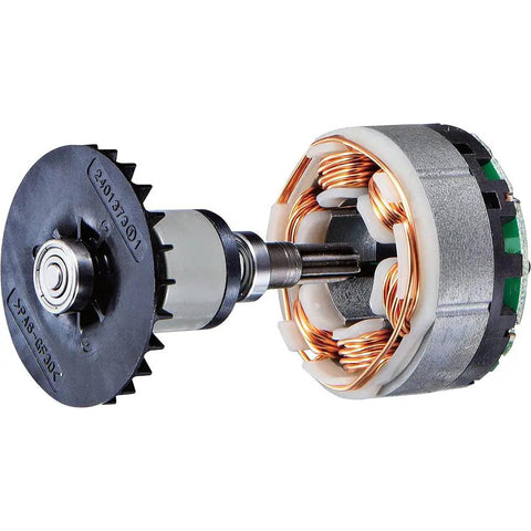 18V LXT Cordless Straight Metal Shear With Brushless Motor component, showcasing internal coil and gear assembly