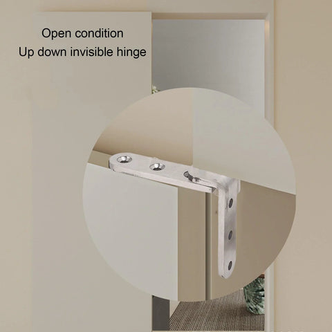 Heavy Duty Stainless Steel Door Pivot Hinges 130lb Load Bearing Hidden 270 Degree Inset Hinge For Bookcase Doors in open position