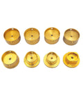 Top view of a Lightweight 23g Watch Movement Holder With 31mm Base For Mechanical And Quartz Watches, gold color, various sizes shown.