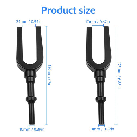 Pneumatic Ball Joint Separator Fork Set 17mm And 24mm For Air Hammer Auto Shop Pickle Forks With 15/16 And 11/16 Inch Sizes, 180mm and 175mm