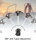 Heavy-Duty Trolling Motor Stabilizer Mount For Terrova Ulterra Riptide Power Drive with 180° and 7 gear adjustment shown on boat.