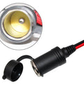 13 Foot 12V Female Cigarette Lighter Socket Extension Cord With Battery Eyelet Ring Terminal 8.3mm Hole 0.32 Inch 16AWG SPT 2 Cable