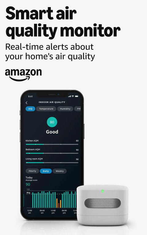 Slick Indoor Air Quality Monitor Tracks Temp Humidity Carbon Monoxide Pm2.5 Vocs Hooks Into Alexa Sends Snappy Alerts.