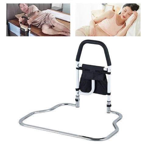 Foldable Anti Slip Bed Rails For Seniors With Standing Support and space saving flat tube design easy install safety rails