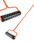 21 Inch Rolling Lawn Aerator With 45 Carburized Spikes Preassembled For Quick Assembly In Minutes No Looseness Or Wobble