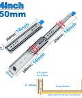 Beefy Drawer Slides 14 Inch Pair 350mm Steel 2mm Thick Galvanized Finish With Blue Seal Coating Smooth Glide