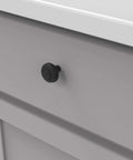 Solid Core Black Iron Cabinet Knobs For Kitchen And Dresser, One And One Quarter Inch Heavy Duty Metal Pulls For Doors And Drawers, Boss Level Refined Rustic Collection By Hickory Hardware, One Pack installed on drawer