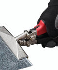 Beefy S6R Hand Seamer with Soft Grip being used on sheet metal, featuring non-slip handle, drop forged jaws for precise seam formation.