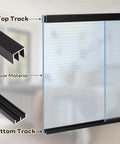 Aluminum Sliding Door Track Set For Quarter Inch Glass Panels, Black Finish, Universal Upper And Lower Rails For Cabinet Doors And Windows, 48 Inch Length, Smooth Glide System, Easy Installation And Durable Frame