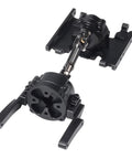 Planetary Gearbox Transfer Case And Short Drive Shaft Skid Plate Front Motor Mount Upgrade Kit for 1/10 RC Crawler Chassis Black Alloy