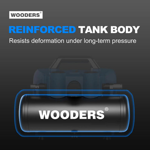Wooders 20V Cordless Air Compressor 1 Gallon 120 Psi 4.0Ah Battery Portable Tire Inflator For Nailers And Paint Sprayers High Speed Power Tool Quick Setup Easy Use Lightweight Design Perfect For Home Garage Jobs