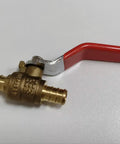 3/4 PEX Ball Valve Yellow Shut Off Tap For Sink Shower And Hydronic Heating Lines Smooth Operator Tight Seal Contractor Grade Heavy Duty Plumbing Must Have Zero Pressure Drop No Drama Install Drip Free Reliable Flow One Pack, brass valve with red handle