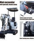 One Point Two Ton Mini Excavator With Nine Attachments For DIY Yard Landscaping 13.5HP Briggs And Stratton Gas Engine