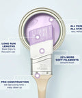 Triangle Detail Paint Brush 1.25 Inch Angled Corner Brush For Walls Doors Cabinets And Molding with purple paint