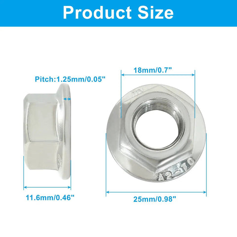 Premium M12 Hex Nuts With Serrated Flange Providing Rock Solid Grip And Zero Slip Action Ideal For Daily Drivers And Heavy Build Projects size dimensions with measurements