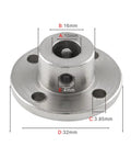 10Mm Inner Diameter Flange Shaft Couplings Kit, 4 Pack With Wrench, Durable Iron Construction, Heat Treated And Electroplated, 16Mm Outer Diameter, 32Mm Base Diameter, Great For DIY Hobby Projects, Model Making, CNC And Robotic Assemblies. Iron flange shaft coupling with 10mm bore and 32mm base