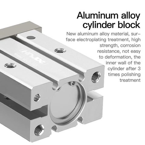 Aluminum alloy cylinder block of Parallel Pneumatic Gripper Claw With Magnetic 1 Inch Bore Mini Finger Air Cylinder MHZ2-25D