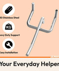 50 Pack 2 Inch Metal Pegboard Hooks Kit For One Eighth And One Quarter Inch Pegboard, Heavy Duty Stainless Steel
