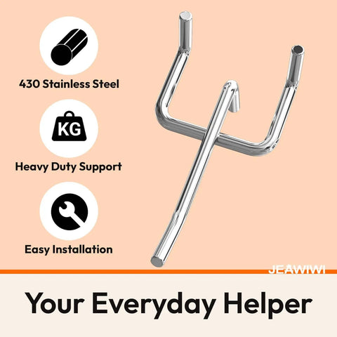 50 Pack 2 Inch Metal Pegboard Hooks Kit For One Eighth And One Quarter Inch Pegboard, Heavy Duty Stainless Steel